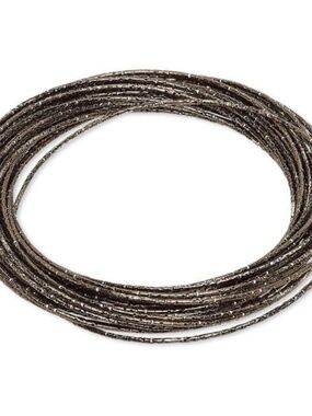 Womens Stainless Steel Brown Interlocking Bangle Bracelet